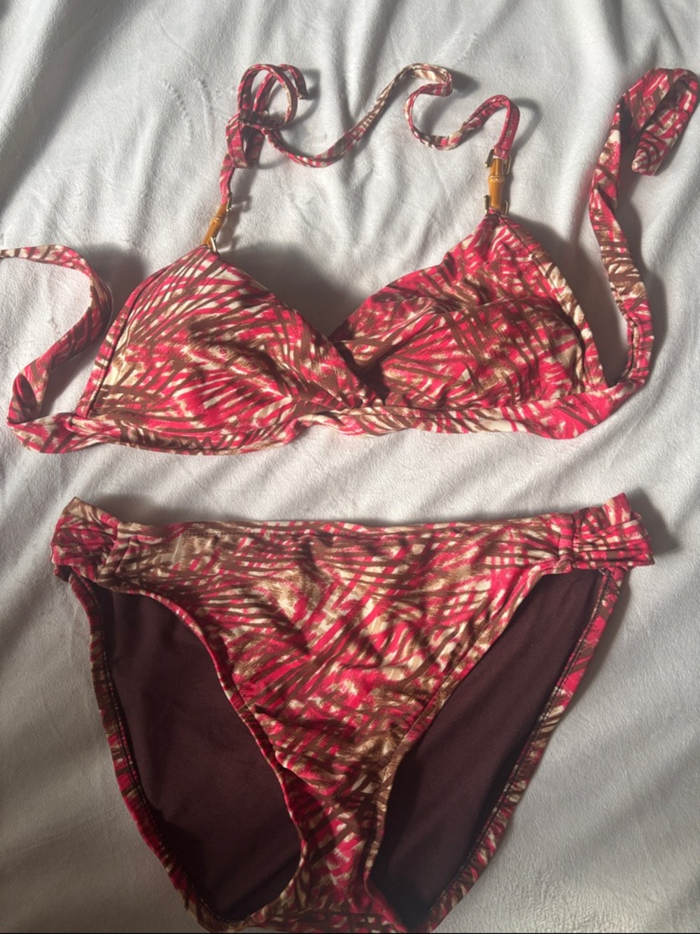 Mossimo 2 Piece Bikini Top L Bandeau Bottoms XL Removable padding